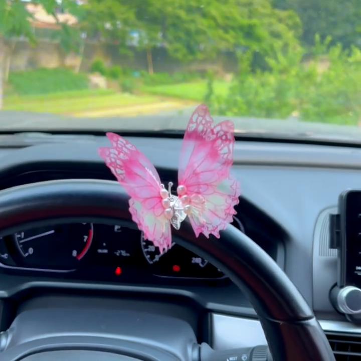 3 шт. Металлические бабочки, украшения для автомобиля, 3D движущиеся вышитые бабочки для салона автомобиля