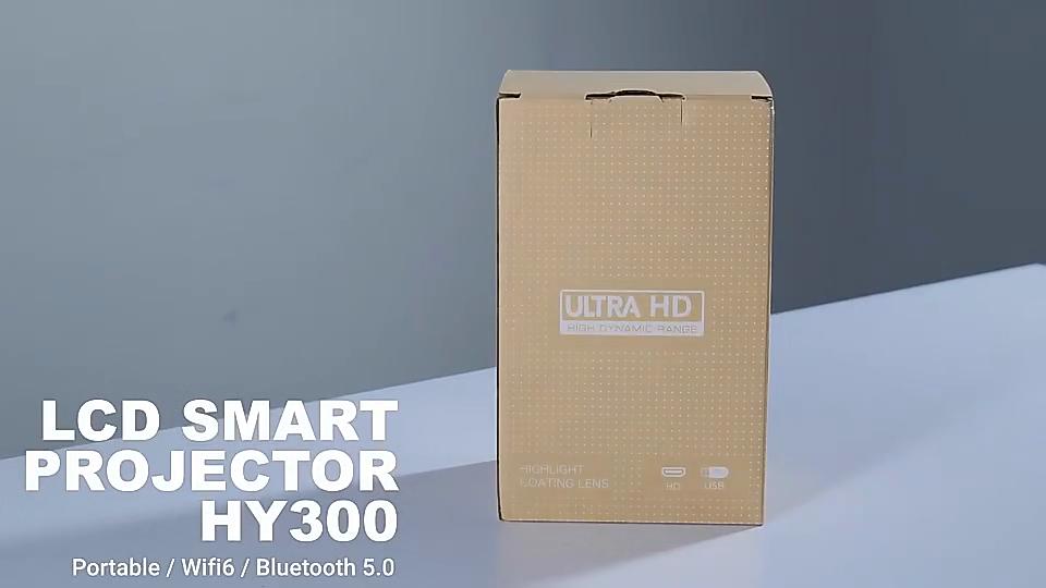 2025 New HY300 HD True 720P Android 11 Dual Wifi6 200 ANSI Allwinner H713 BT5.0 4K 1280*720P Home Cinema Outdoor Portable Projetor