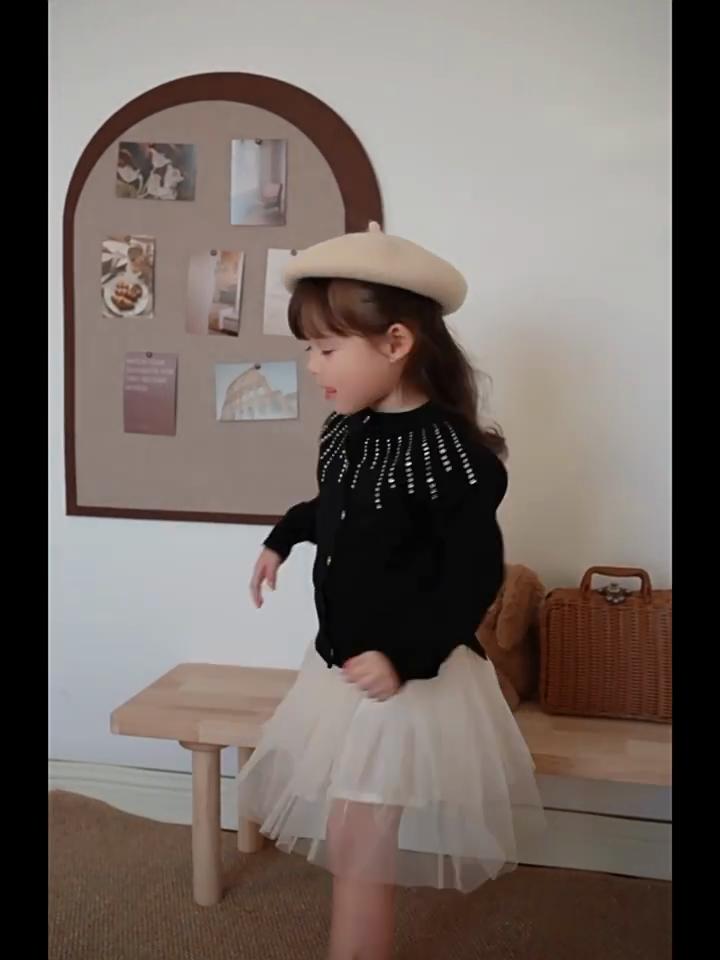 Girls Knitted Cardigan Jacket Spring and Autumn Cotton Children Knitted Cardigan