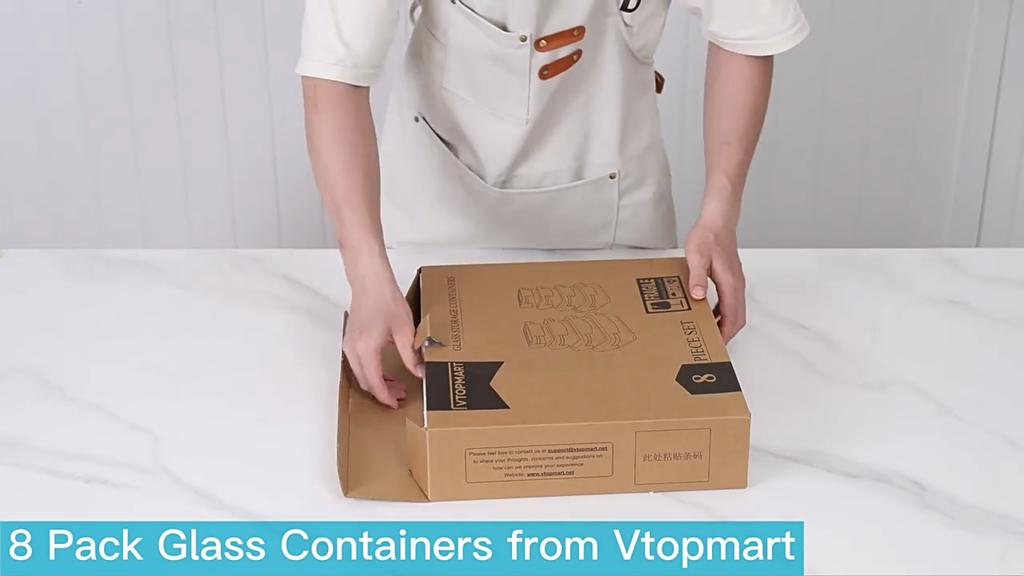 8 шт. стеклянных контейнеров для хранения продуктов, набор, безопасный для микроволновой печи, герметичный ланч-бокс Bento, многоразовый, морозильник, пригодный для мытья в посудомоечной машине, прочный кухонный органайзер