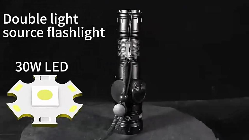 Most Powerful LED Flashlight White Laser Tactical Flash Light USB Rechargeable Zoom Torch Long Range Lamp Camping Lantern