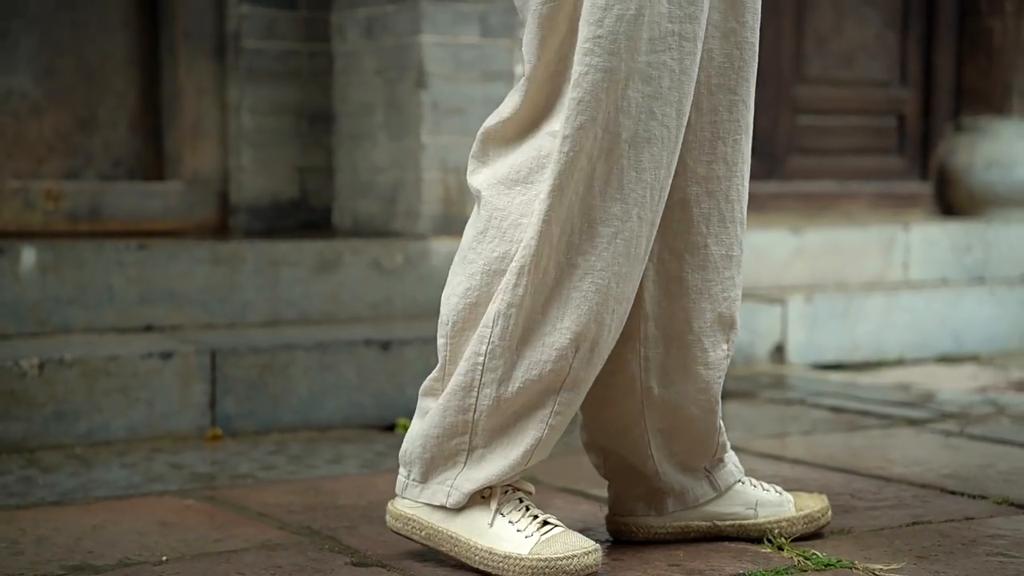 Johnature Женские винтажные прямые брюки с эластичной резинкой на талии и поясом с карманами, однотонные осенние свободные повседневные льняные женские брюки