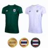 ТАИЛАНД Национальный футбол Футбол ДЖЕРСИ Версия для болельщиков Быстросохнущая рубашка с круглым вырезом Полиэстер Зеленый Белый Униформа с короткими рукавами Спорт на открытом воздухе