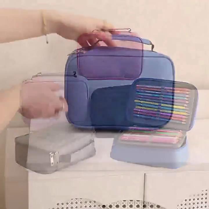 Waterproof Pencil Case Large Capacity Art Supply Organizer 72 Slot Pencil Holder Sketching Tool Bag Student Stationery Storage Durable Zippered Pouch