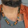 Ретро Геометрическое Бусинное Ожерелье Мужское Этнический Стиль Ручная Работа Ювелирные Изделия Подарок Для Него