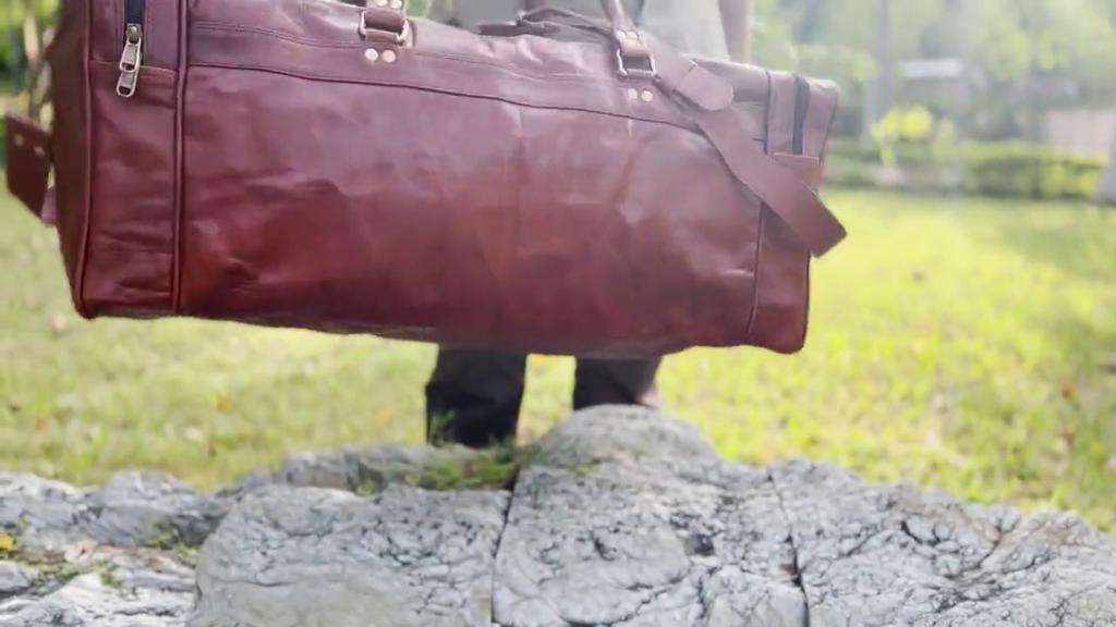 Мужская сумка Tote из козьей кожи, винтажная спортивная сумка для путешествий, идеально изготовленная