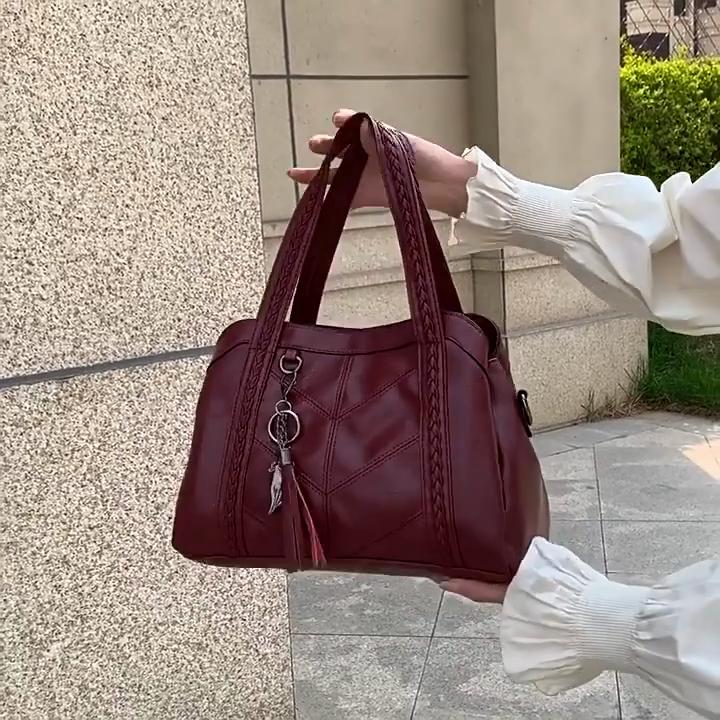 Yogodlns Soft PU Leather Luxury Handbags Women Bags Designer Ladies High Quality Tassel Crossbody Bags Shopper Tote