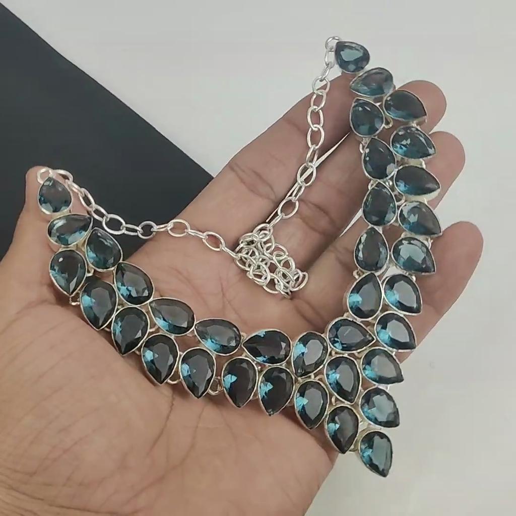 Красивое ожерелье из серебра 925 пробы с драгоценным камнем индоколит, серебряное ожерелье с индоколитом для жены, ожерелье унисекс, подарок на день рождения для любимой