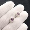 Natural Amethyst Gemstone 925 Sterling Silver Jewelry Zircon Stud Earrings 0.41" CZE-8-12