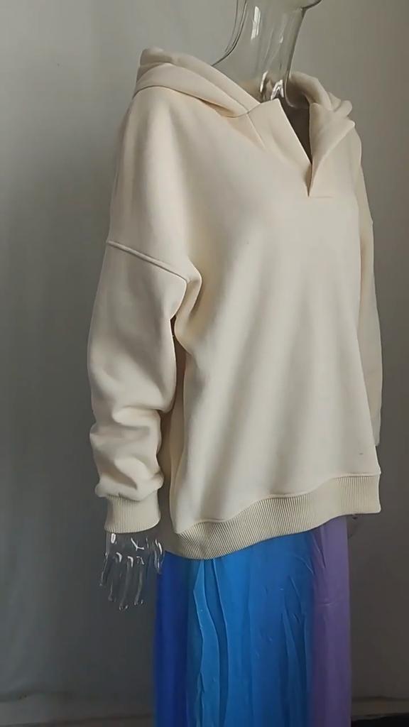 YYFS Женские модные повседневные однотонные худи и свитшоты с капюшоном и длинными рукавами с принтом