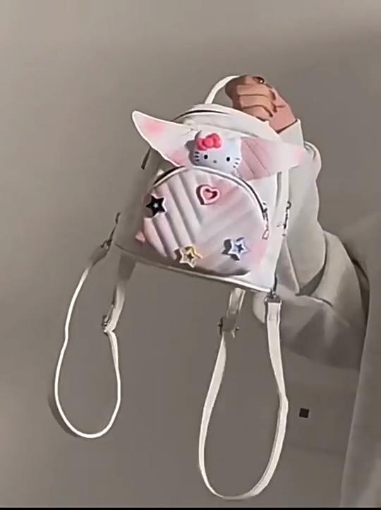 Мультяшный рюкзак Hello Kitty для девочек и мальчиков из ПУ-материала с милым дизайном для повседневного использования