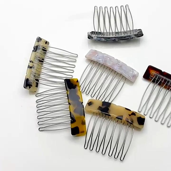 Small Size 7 Teeth Insert Comb Clip Women Hair Styling Hairpins Women Headwear Jewelry Bangs Broken Hair Comb Clip Girls Gifts