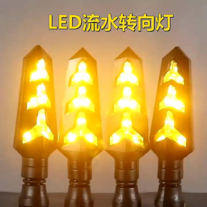 Motorcycle Indicators Flowing Turn Signal Lights Motorbike Turning Indicators 12V 12 LEDs Bulbs for Motorcycle Motorbike