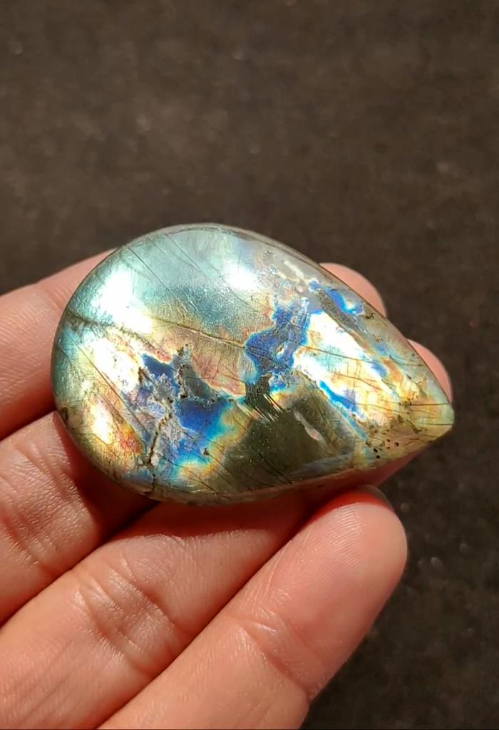 51x39x6 MM Size Best Pendent Size Multi Fire Natural Labradorite Cabochon Gemstone, 105.45 Carat.