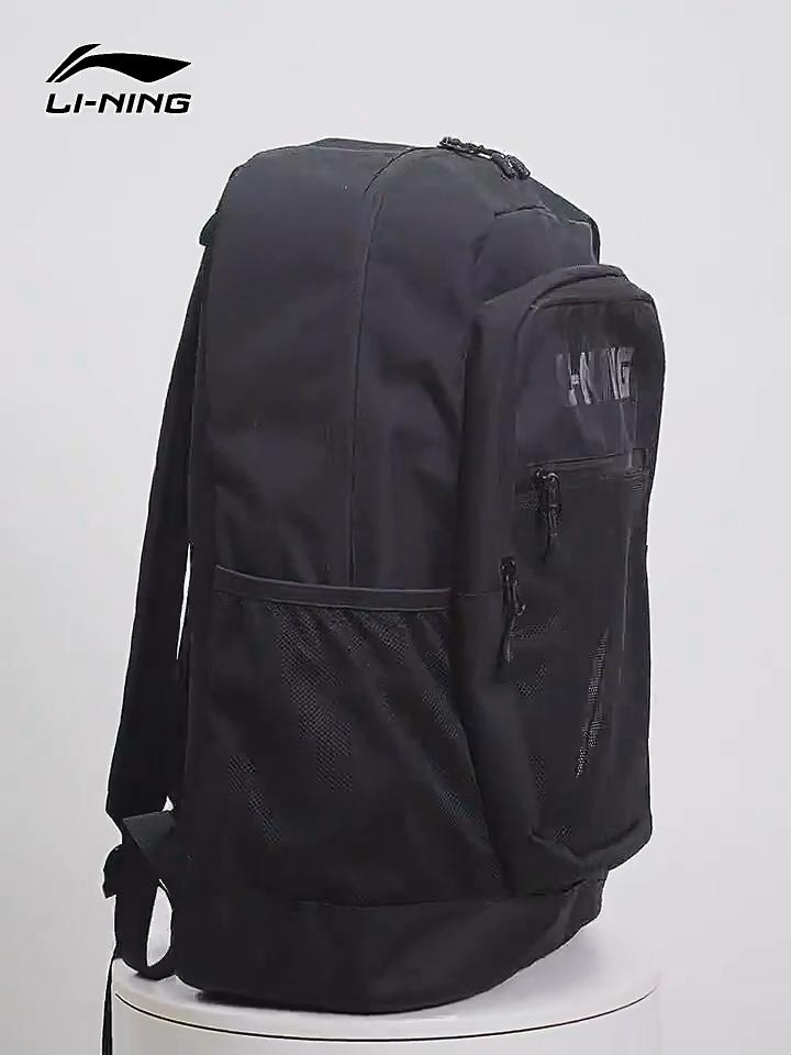 Li-Ning Travel Backpack, Large Capacity, Sport Bag, Business Trip Bag, Black