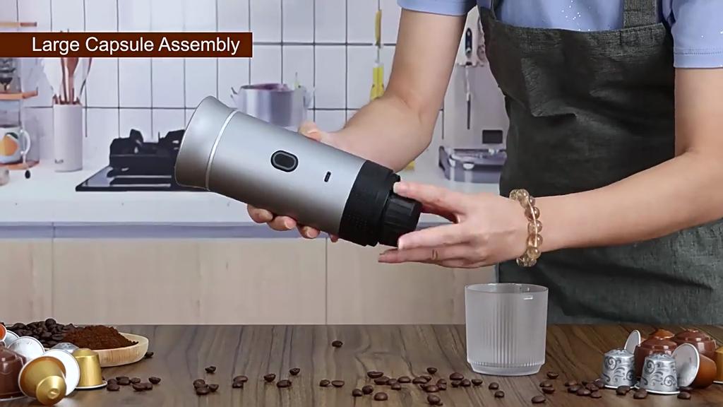 Беспроводная электрическая портативная эспрессо-кофемашина 3-в-1 для автомобиля и дома, кемпинговая кофеварка, капсульная, порошковая, дорожная кофеварка