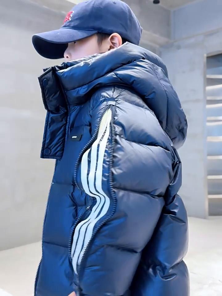 Bread Одежда Детские зимние пуховики на белом утином пуху Одежда для мальчиков Утепленные пальто для детей среднего и старшего возраста