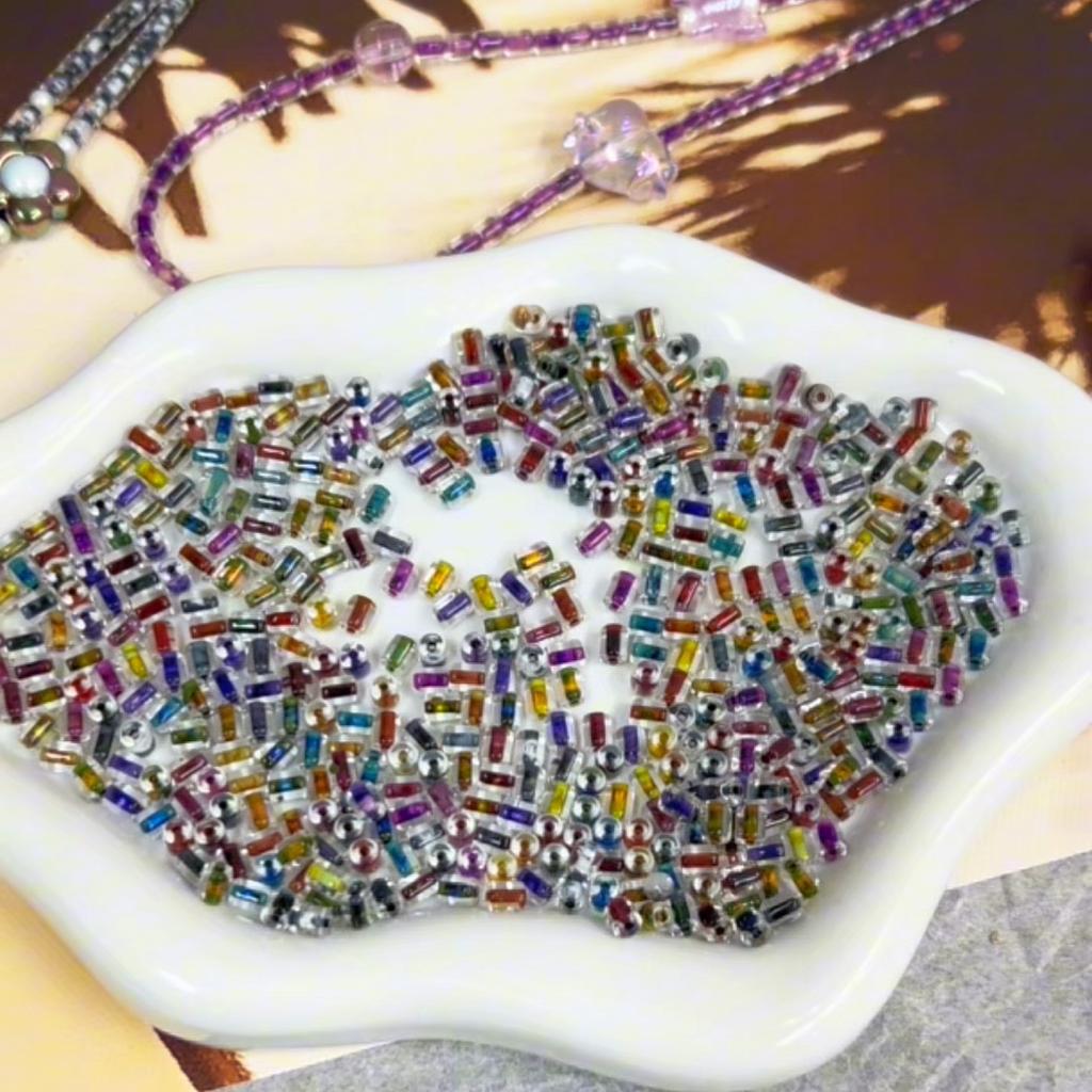 80Pcs Domestic High-Quality Glass Seed Beads Cylinder Retro Ink Wash Bead For DIY Bracelets Necklaces Jewelry Making