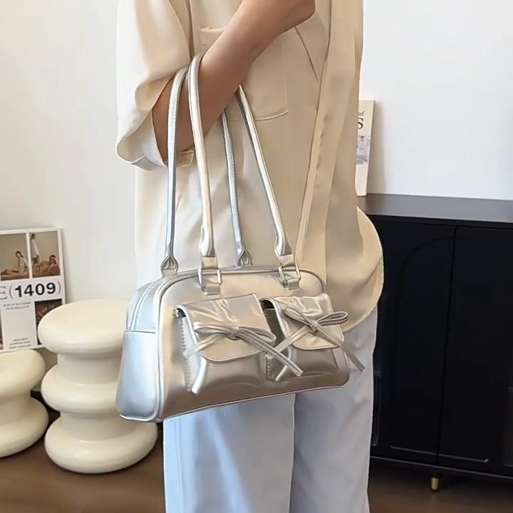 Модная сумка через плечо с бантом для женщин, кошелек и сумка через подмышку