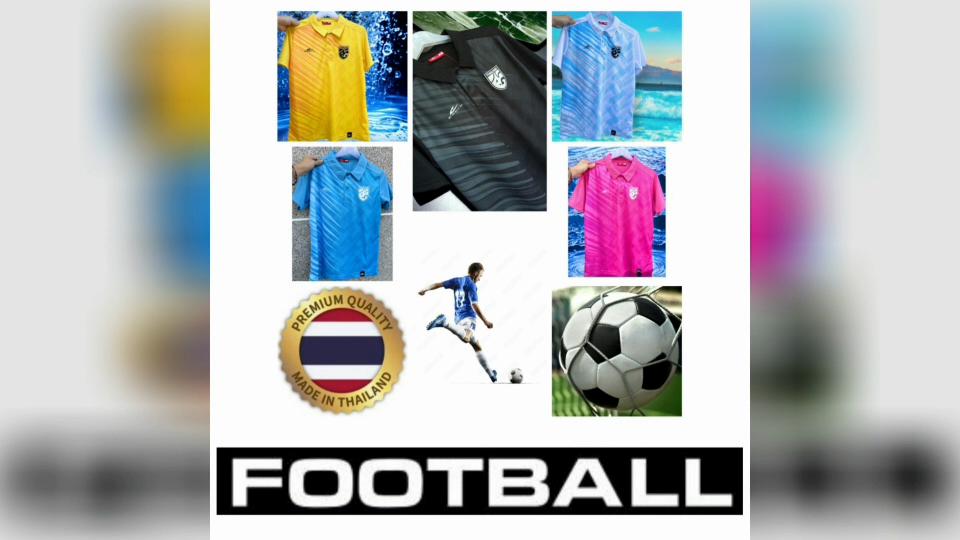THAILAND National Football Soccer Training JERSEY Casual CHEER Print Quick Dry Shirt Polo Polyester Short Sleeve Uniform Elephant Logo Sport Outdoor