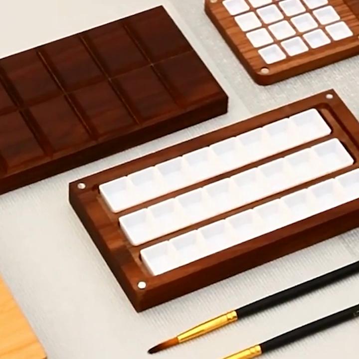 Portable Travel Handmade Watercolor Paint Palette Tray Box Empty Box