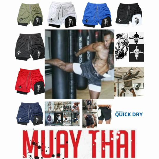 Muay Thai Kickboxing Boxing MMA Onepiece Pirate Ace Whitebeard Cartoon Japan Shorts Unisex Workout Quick Dry Print Elastic Waist Training