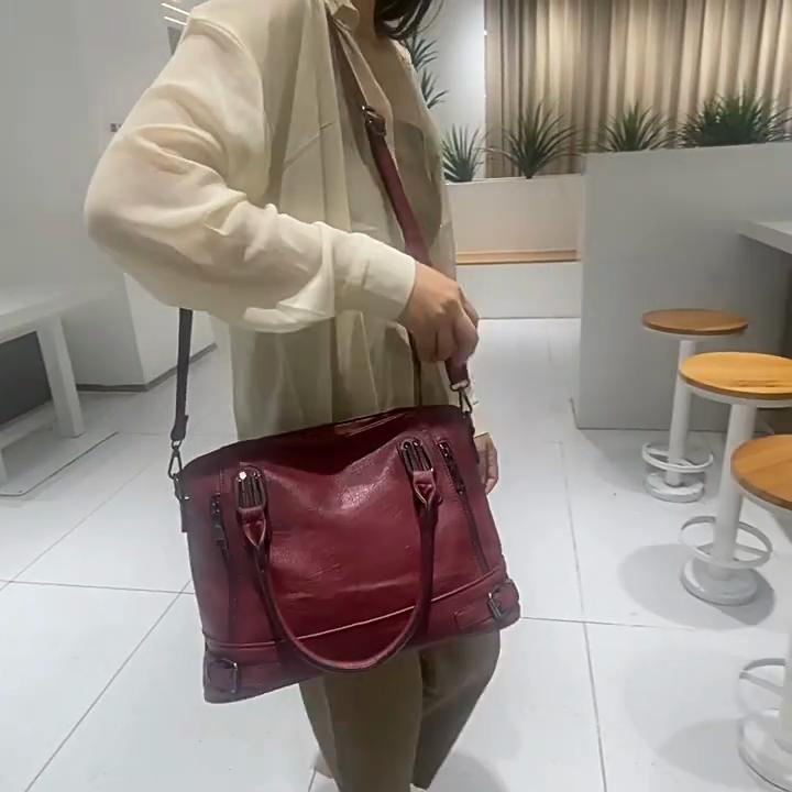 Luxury Designer Faux Leather Tote Shoulder Bags Solid Color Large Capacity Handbag for Women Top Handle Hand Bag Ladies Messenger Bag