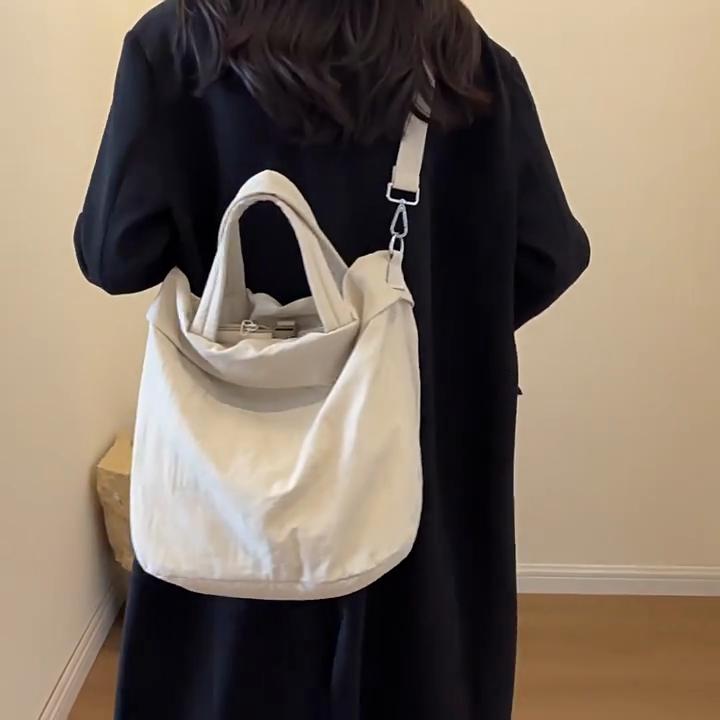 Женская стильная повседневная нейлоновая сумка через плечо большой вместимости, легкая сумка кроссбоди для покупок и путешествий.