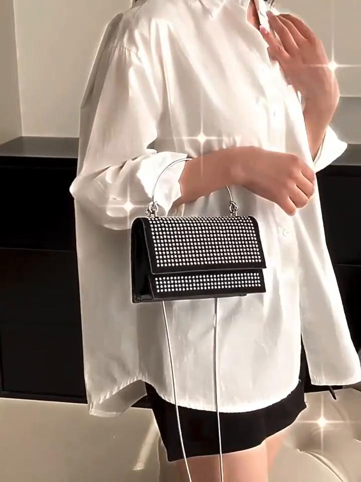 Yogodlns Rhinestones Evening Crossbody Bag Crystal Bling Top Handle Bags for Women Luxury Designer Small Purses and Handbags