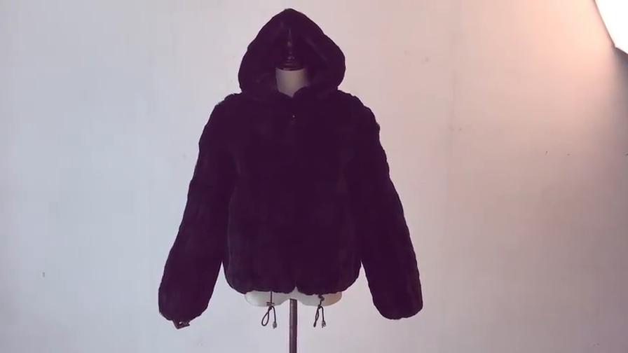 Новые женские 100% натуральные пальто с капюшоном из меха кролика Рекс, зимние русские женские теплые куртки из натурального меха кролика Рекс, горячее пальто из натурального меха