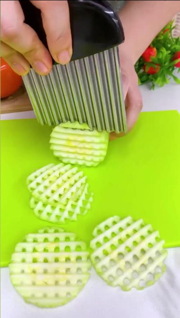 Нержавеющая сталь нарезка для картофельных чипсов, тесто, овощи, фрукты, волнистый кухонный нож, измельчитель, прибор для приготовления картофеля фри, инструменты, гаджет