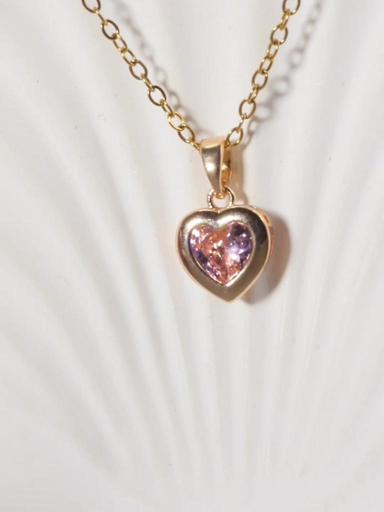 Heart Pendant Necklace for Women New Fashion Golden Stainless Steel Clavicle Chain Wedding Party Daily Wear Jewelry Accessories