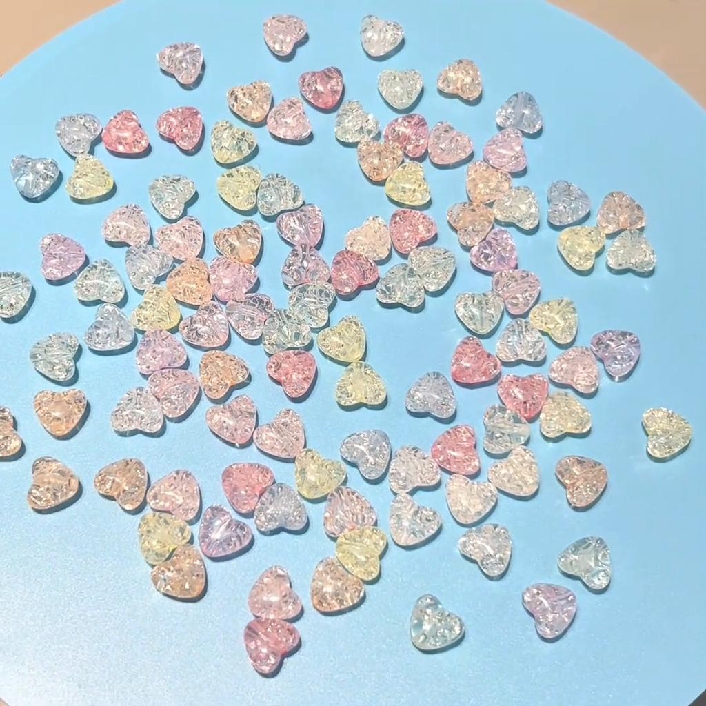 55/70Pcs Plastic Acrylic Heart Beads Fashion Loose Spacer Beads for Jewelry Making DIY Hairpin Earring Necklace Handmade