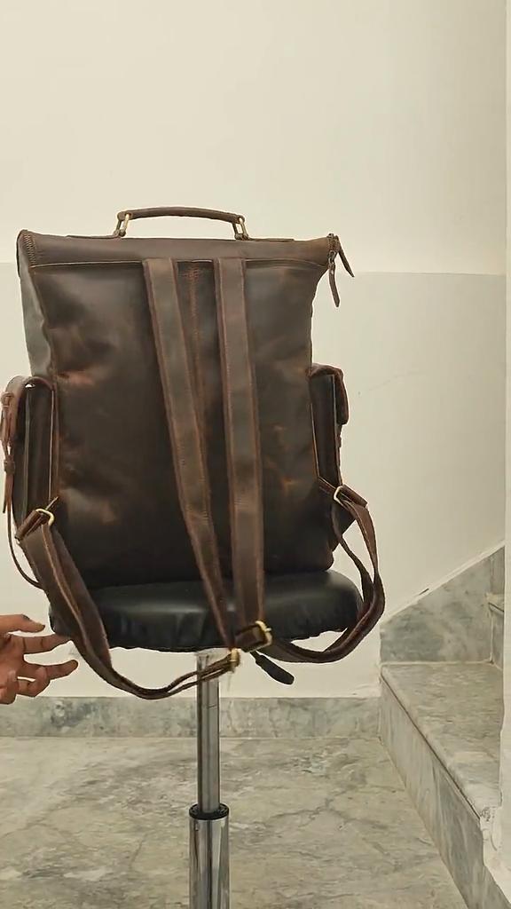 Handcrafted Top Grain Leather Backpack Unisex Hiking Women & Men Purse Vintage Laptop Valley Backpack College Bag for Men Women