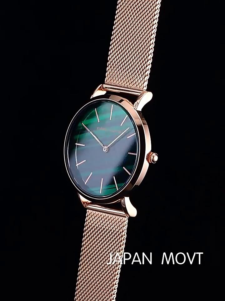 Hannah Martin Women Watches Fashion Quartz Movement Relogio Feminino Emerald Rose Gold Waterproof WristWatches