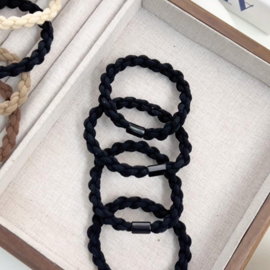 5Pcs High Elastic Fried Dough Twists Headband Hair Ring Head Rope Fashion Headwear For Girl Rubber Band Hair Accessories