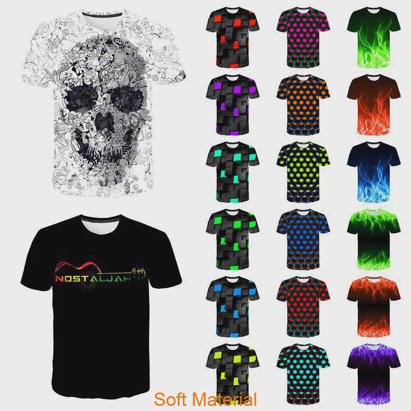 3d Print T-shirt Flame Hypnosis Colorful Print Casual Short Sleeve Top For Stylish Comfort