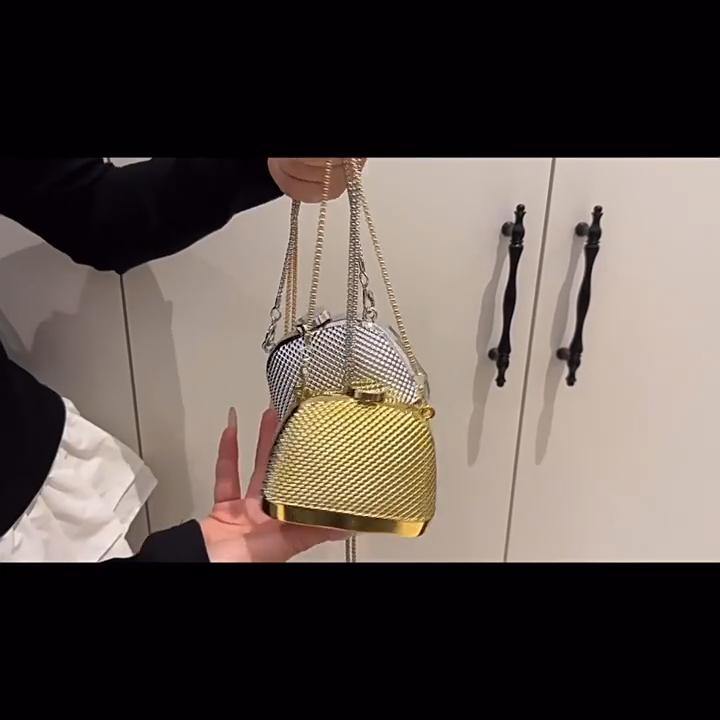 Мини-клатч в форме ракушки из ПУ с цепочкой для вечерней вечеринки и повседневного использования