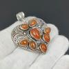 Orange Carnelian Gemstone Handmade 925 Sterling Silver Jewelry Pendant Natural Orange Carnelian Heart Shape Pendant For Gifts
