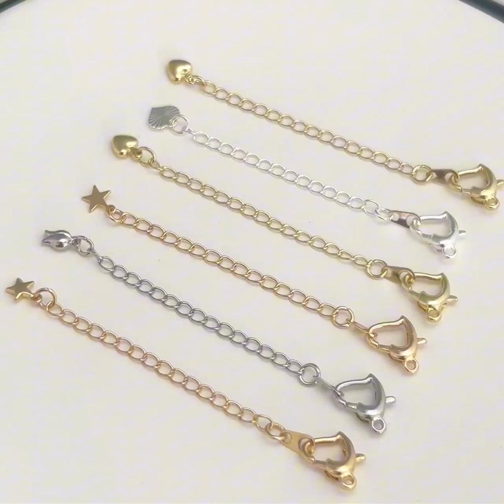 Copper Clad Iron Peach Heart Buckle Tail Chain For DIY Jewelry Making Craft Accessories