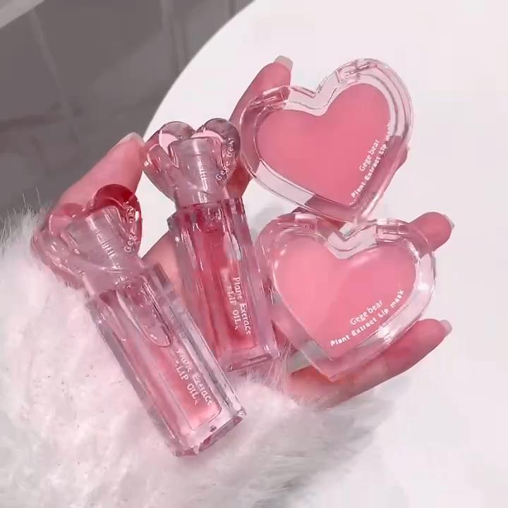 GEGE BEAR Plant Extract Lip Oil Lip Mask Lip Care Set