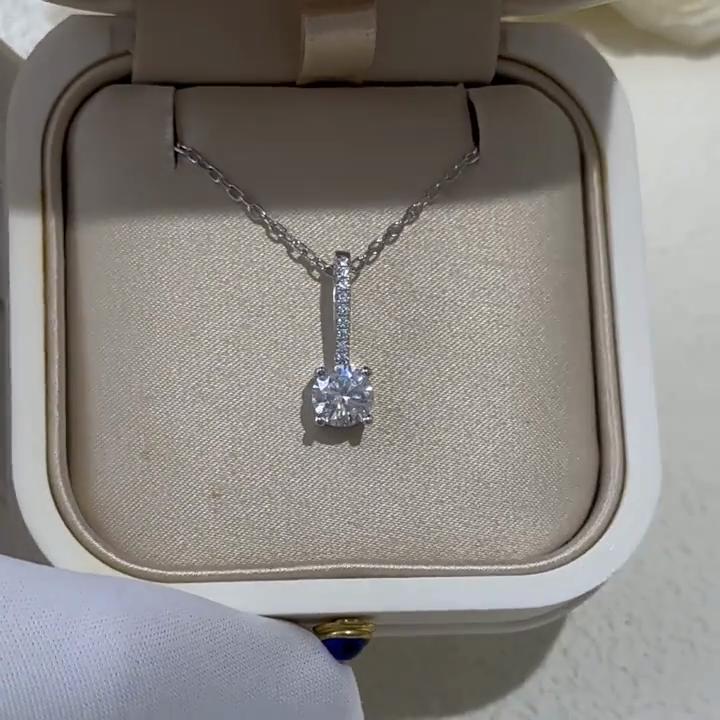 Vinregem 100% серебро 925 пробы VVS1 3EX D Цвет 0,8 карата 6 мм круглой огранки настоящий муассанит с бриллиантом и драгоценным камнем кулон ожерелье ювелирные изделия GRA