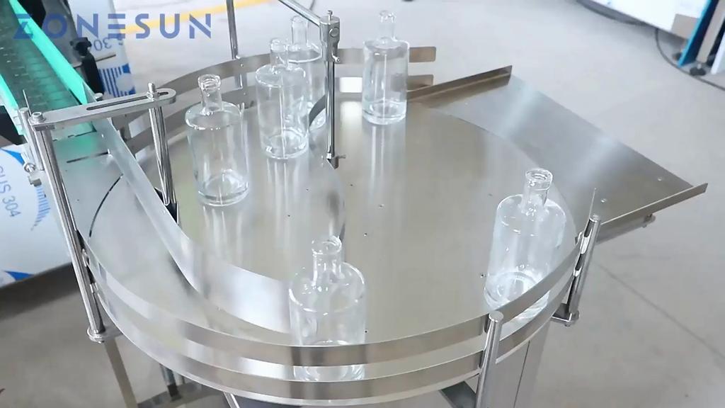 ZONESUN ZS-LP1000 Automatic Round Rotary Plastic Glass Bottle Unscrambler Sorting Turntable Jar Arranging Machine