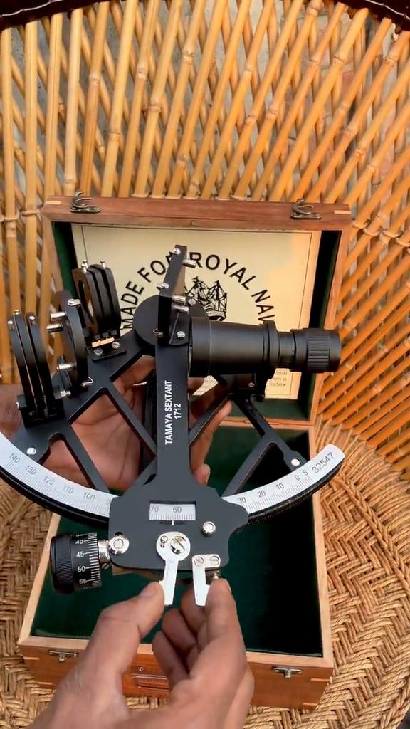 Tamaya Working Black Brass Nautical Sextant-Vintage Navigation Antique Style