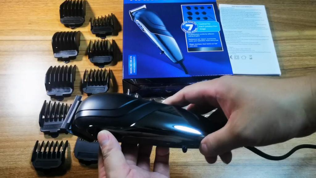 Home Haircutting Corded Clipper Kit with Adjustable Taper Lever, Combs, Scissors,and 10 Coded Guards for Easy Clipping & Trimming