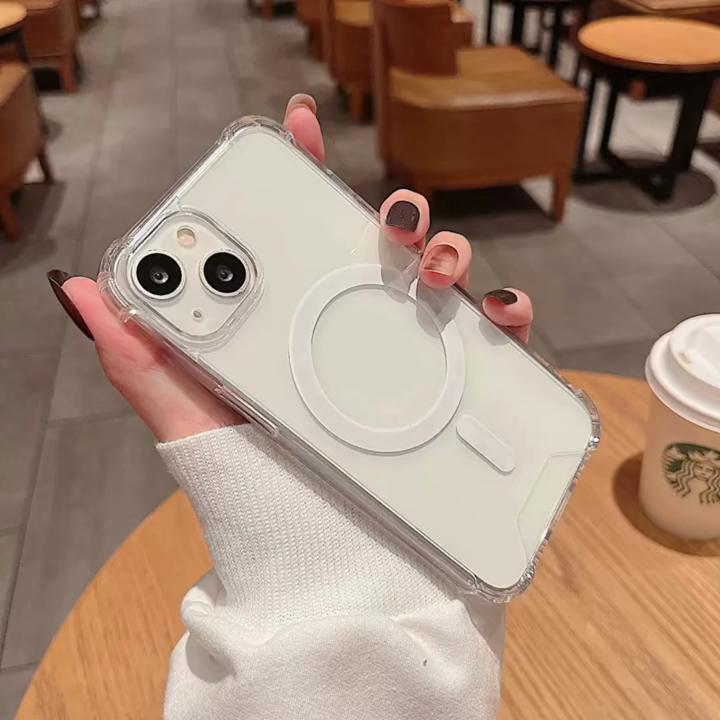 Original Transparent Magnetic For Magsafe Wireless Charging Case For iPhone 15 14 13 12 11 Pro Max Shockproof Cover Accessories