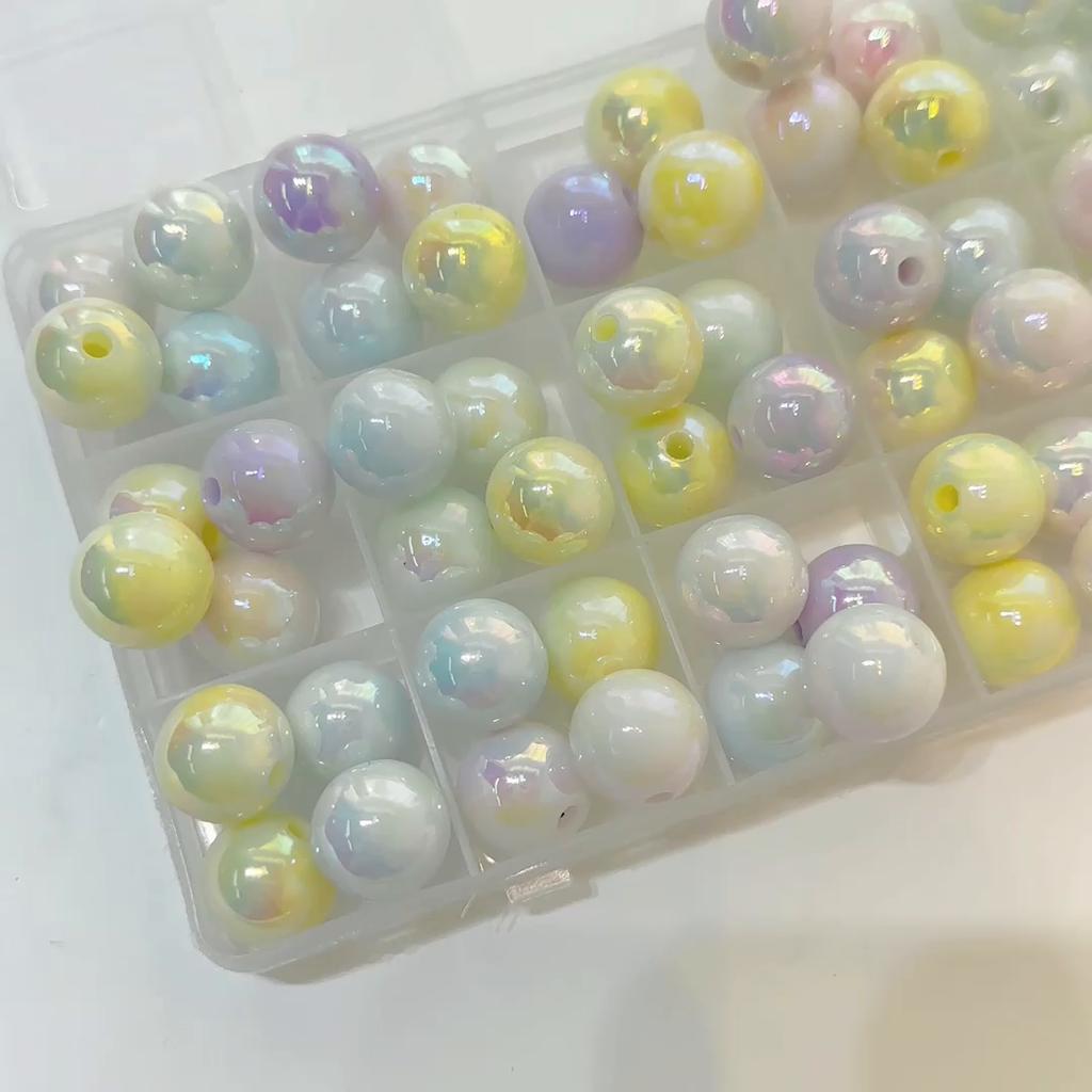 Acrylic Beads Colorful Round Beads for DIY Necklace Bracelet Earring Jewelry Making