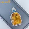 SACEGEMS стерлинговое серебро 925 пробы сертифицировано 19*26 мм натуральный цитрин кулон ожерелья для женщин помолвка коктейльная вечеринка изящные ювелирные изделия