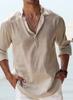 Новые хлопковые льняные рубашки для мужчин, повседневные рубашки, легкие пляжные рубашки с длинным рукавом, гавайские футболки для мужчин, уличная одежда