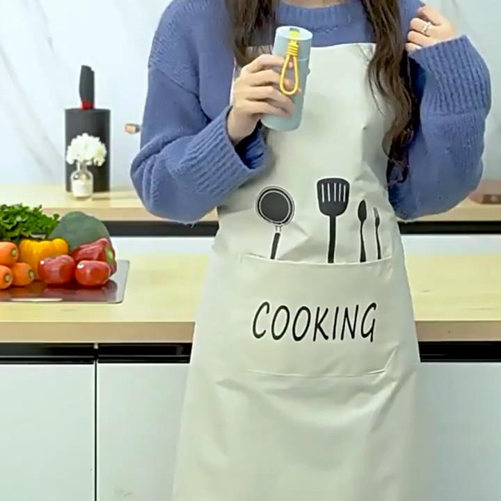 Многофункциональный кухонный фартук с карманом, водонепроницаемый, износостойкий, для готовки, выпечки, садоводства, наружного использования, регулируемый фартук шеф-повара